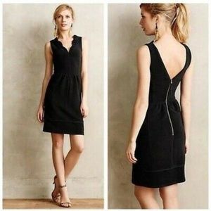 Maeve Black Ruffled Ottoman Dress